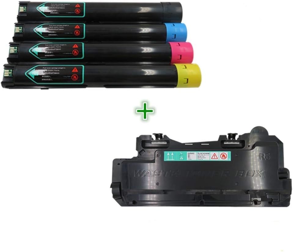 TONER PROS (TM) [COMBO PACK] Compatible Toner for Xerox Versalink C7020/C7025/C7030 Printer (4 Color) Black 16,100 & Color 9,800 Pages (106R03741, 106R03742, 106R03743, 106R03744) + Waste Toner Bottle