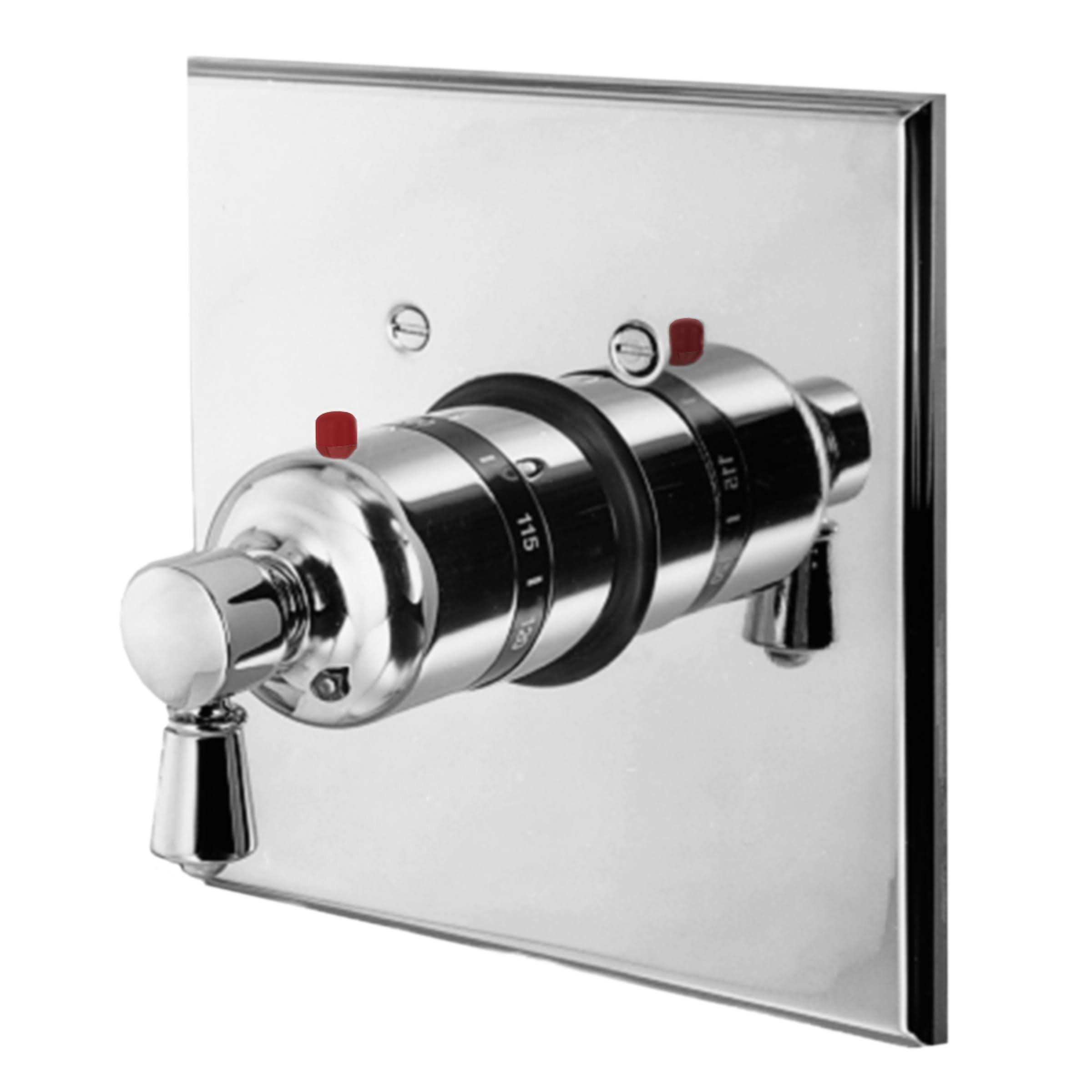 Newport Brass 3-1204TS/54 Metropole Square Thermostatic Trim Plate with Handle Gloss Black