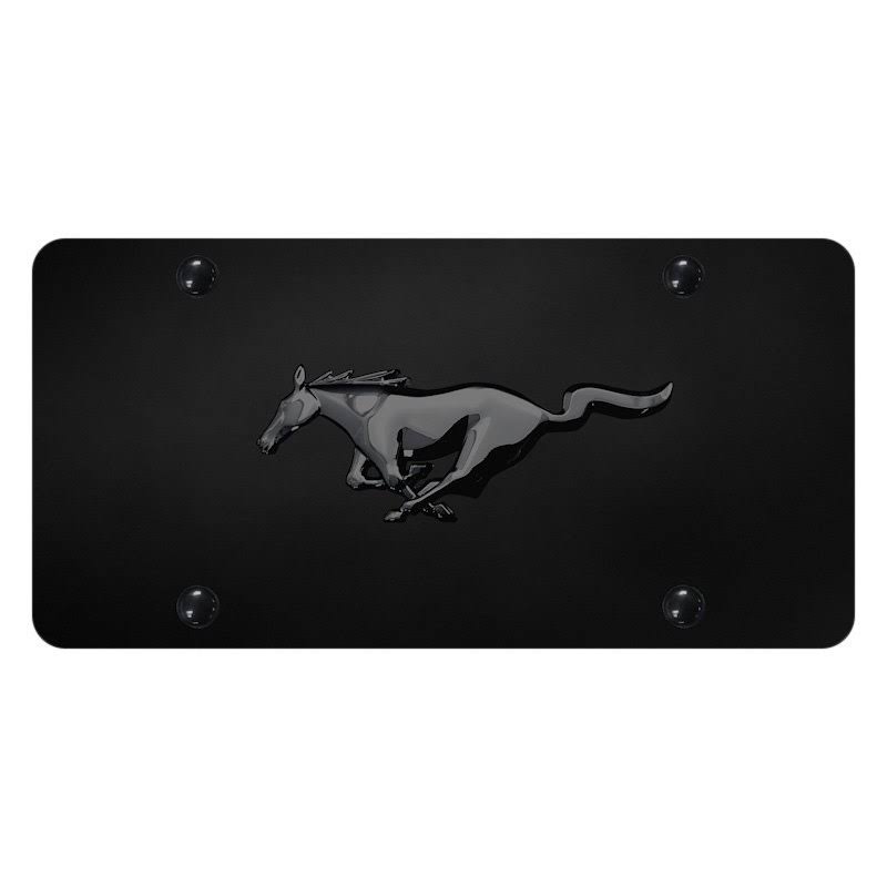 Au-tomotive Gold Mus.pb Mustang Horse Black Pearl on Black License