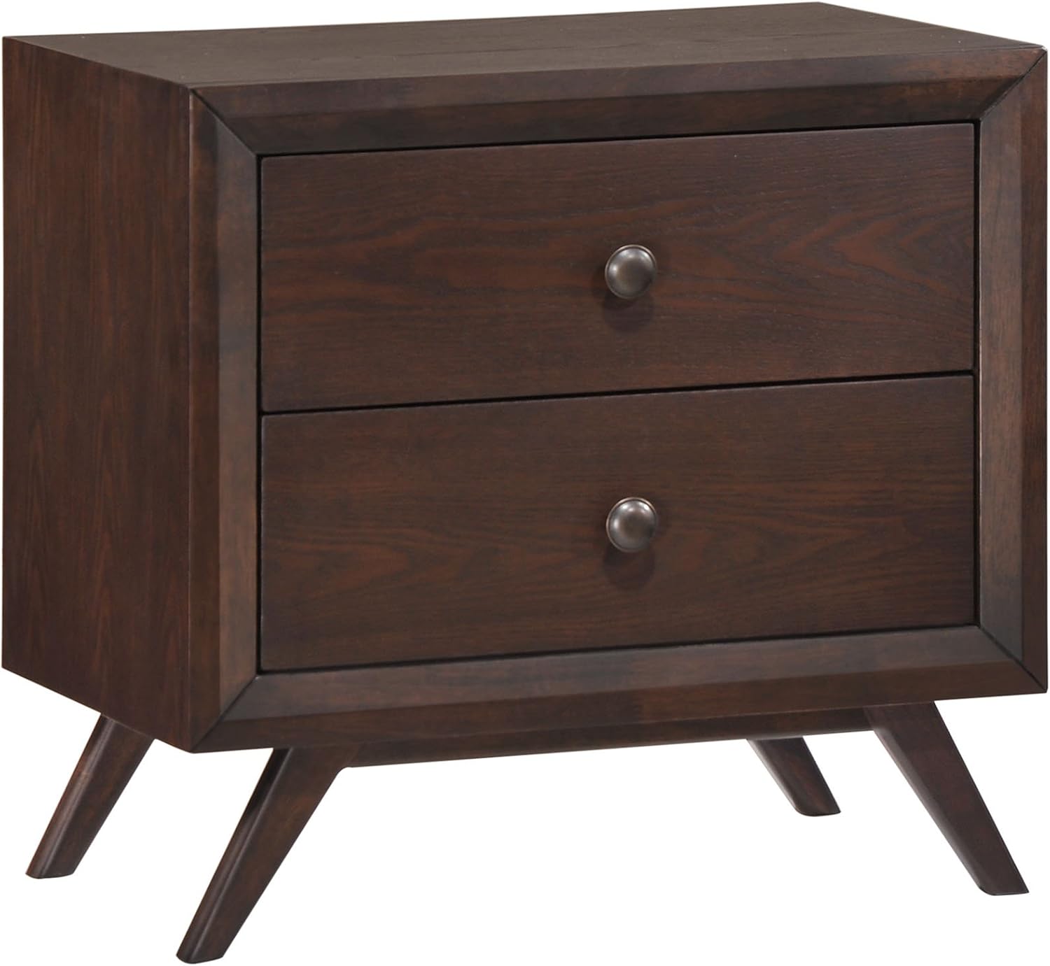 Modway Tracy Mid-Century Modern Wood Nightstand in Cappuccino