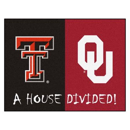 22975 Fanmats College NCAA Texas Tech / Oklahoma 33.75 inch x 42.5 inch Nylon Face Durable Non-Skid chromojet-printed Washable R