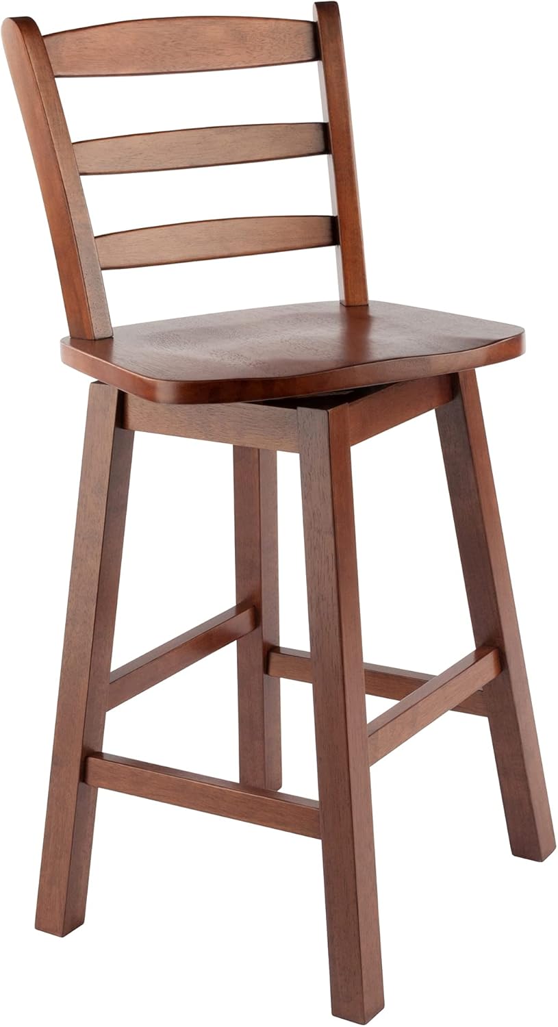 Scalera Ladder Back Swivel Seat Counter Stool, Walnut