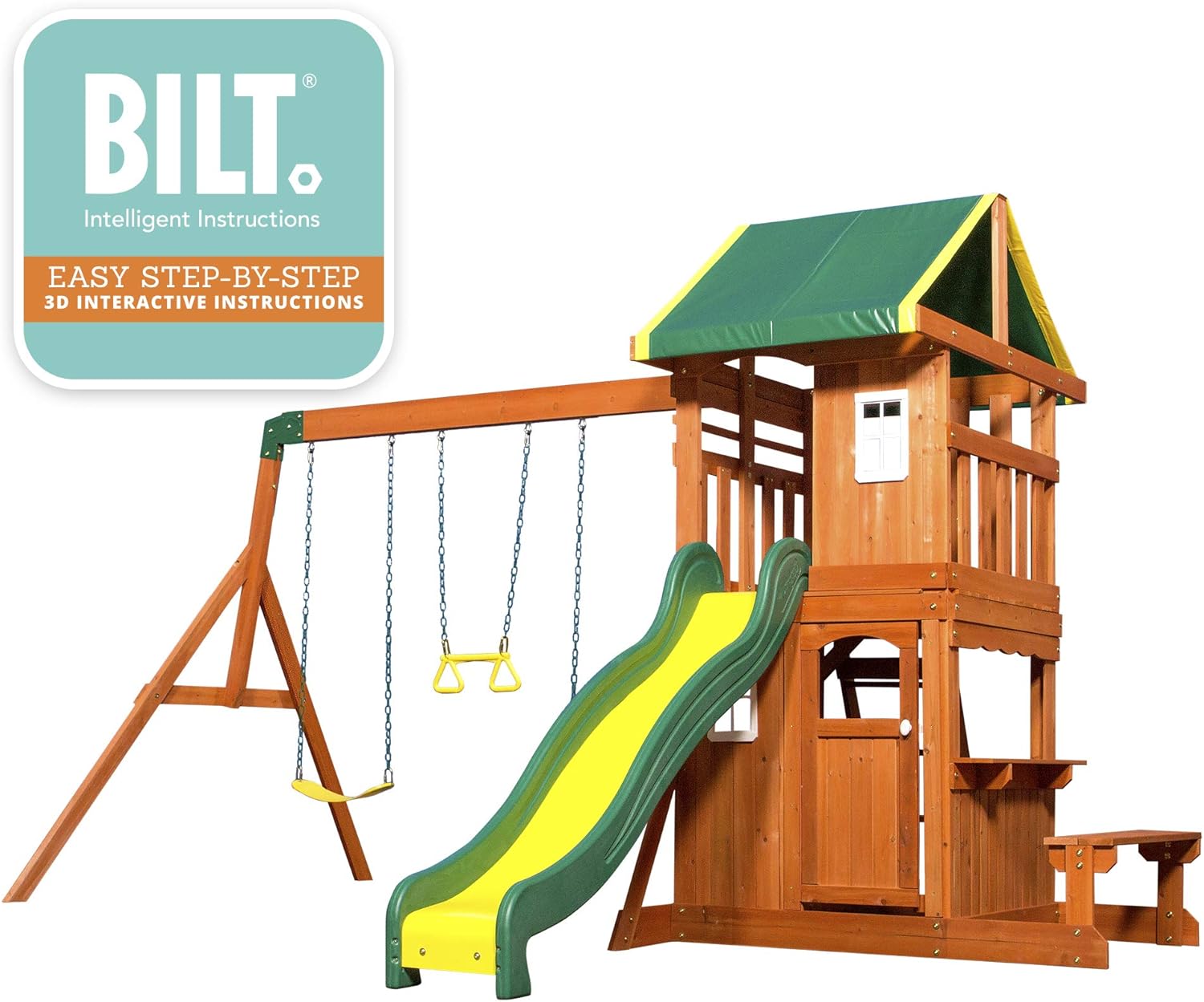 Backyard Discovery Oakmont All Cedar Wood Playset Swing Set