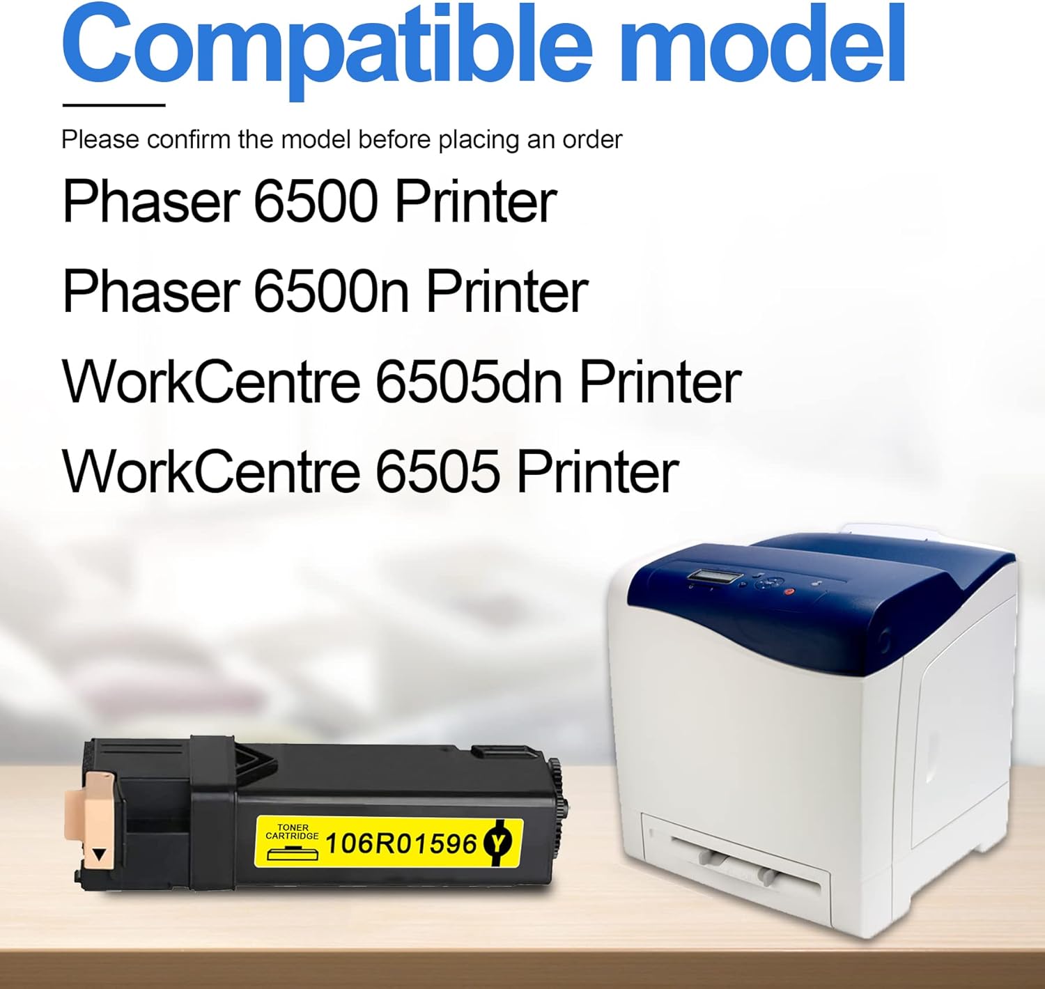 Compatible 1 Pack 106R01596 High Yield Toner Cartridge Replacement for WorkCentre 6505 6505dn Phaser 6500 6500n Printer, Yellow-Sold by DIOUSAINK. Pack of 2