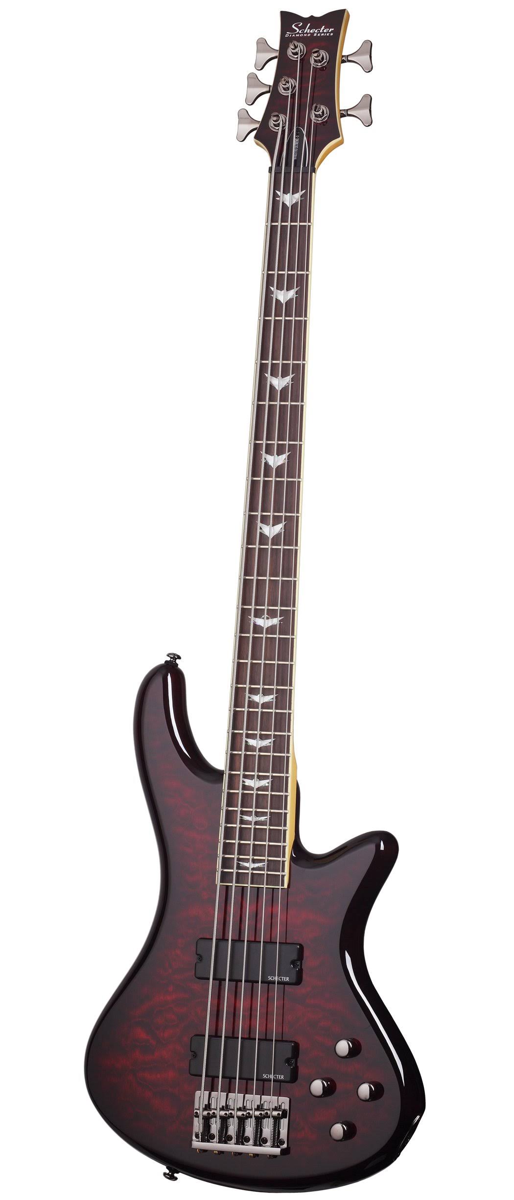 Schecter Stiletto Extreme-5 String Bass, Black Cherry