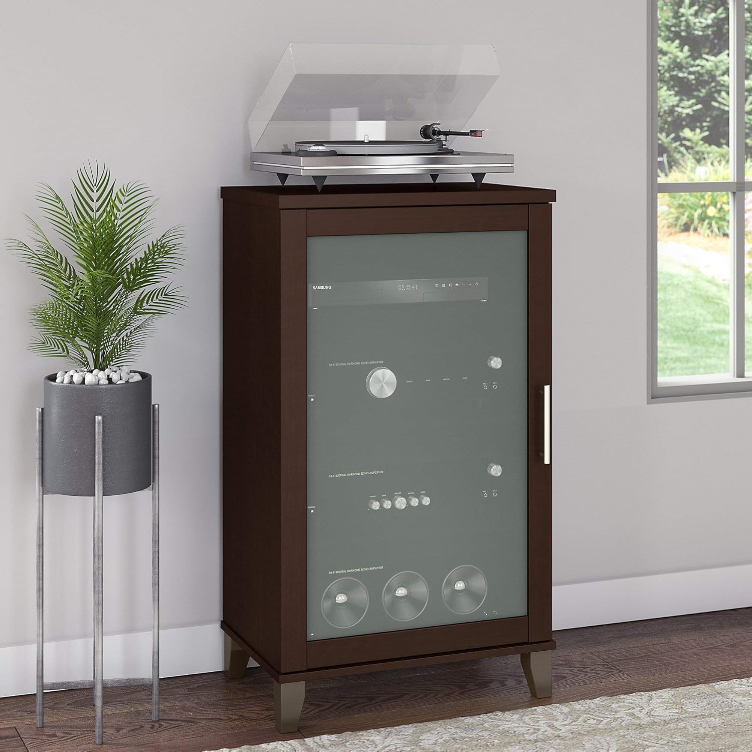 Bush Furniture Somerset Media Accent Cabinet, Mocha Cherry