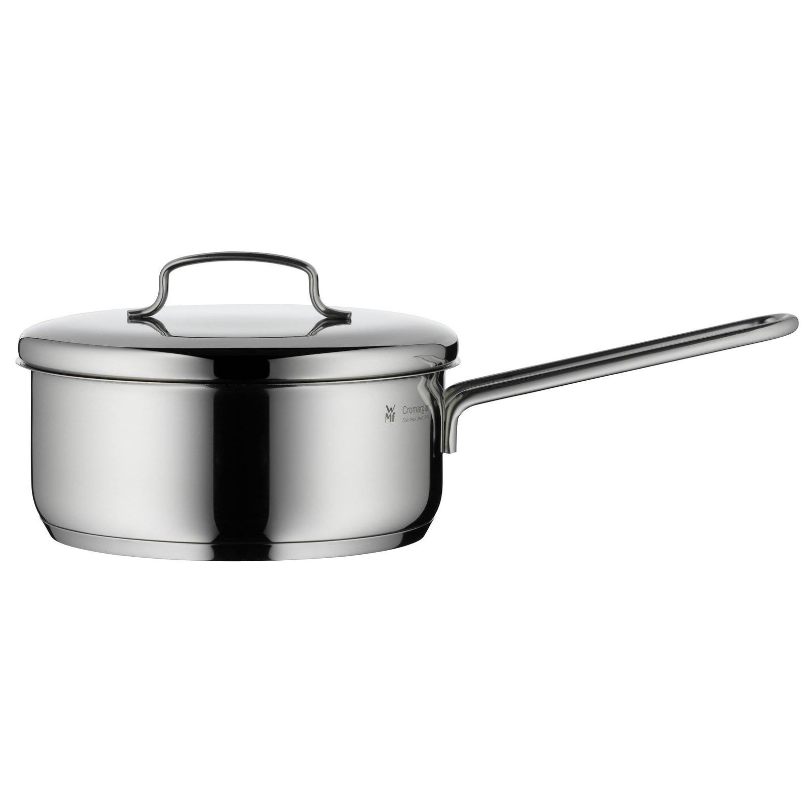WMF Saucepan 16 cm Approx. 1.2L Mini Stackable Pouring Rim Metal Lid Cromargan