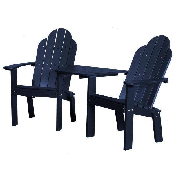 Classic Deck Chair Tete-a-Tete Bench Black / Without Umbrella Hole