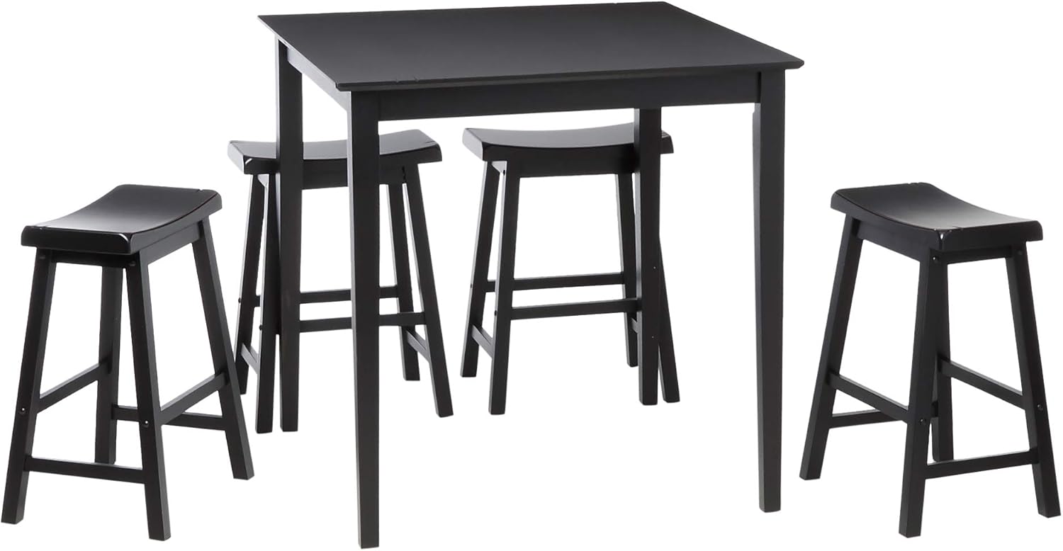 Homelegance Saddleback 18-Inch Height Barstool, Cherry, Set of 2