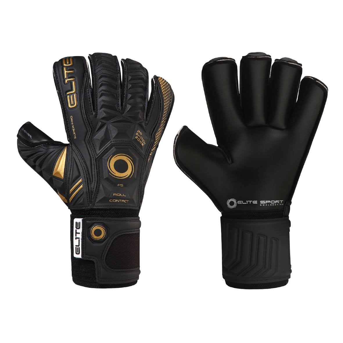 Elite Sport 2020 Black Real Goalkeeper Gloves - Black-Gold