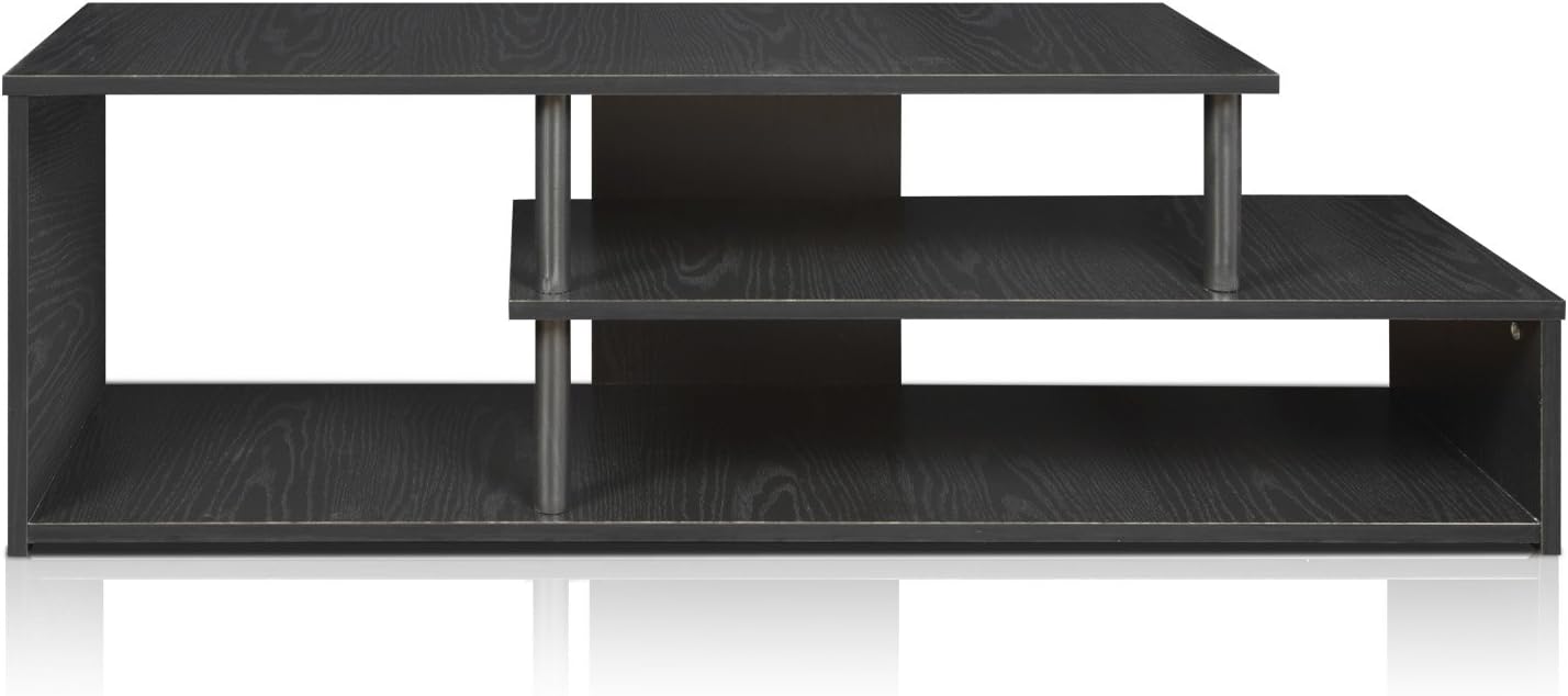 Furinno Econ Low Rise TV Stand, Black/Black