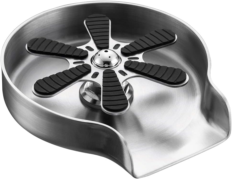 Grandiance Metal Glass Rinser for Kitchen Sink, Bottle Washer, Cup Cleaner, Faucet Glass Rinser, Kitchen Sink Accessories, Bar Accessories, Brushed Stainless