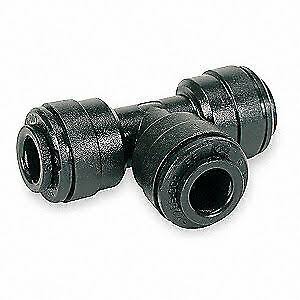 John Guest Adapter,1/4x22 Tube OD,Black,PK10, PM0206E-PK10, Black