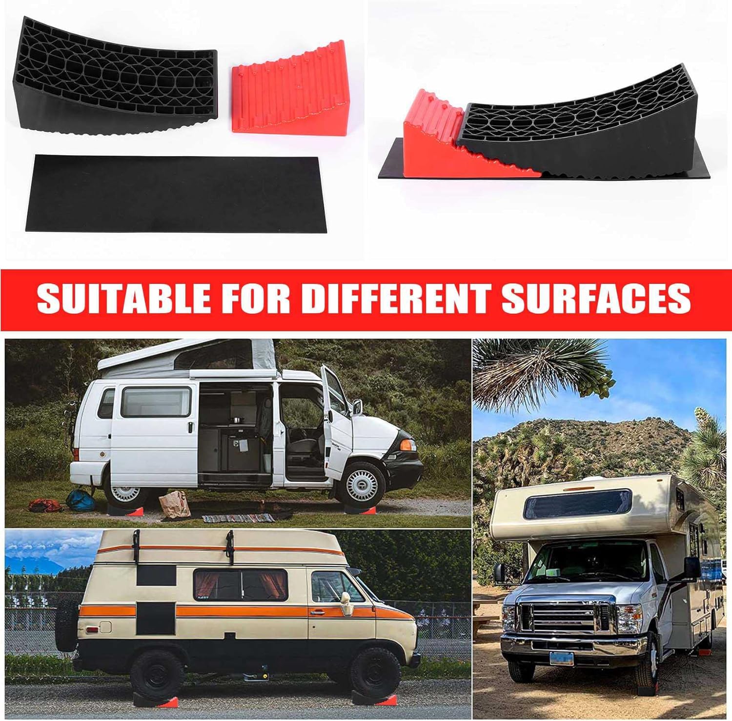 Rxicdeo Camper Leveler Kit RV Leveling Blocks Includ Anti-Slip Mats and Carry Bag RV Accessories Faster and Easier to Level Your Camper Travel Trailer or RV