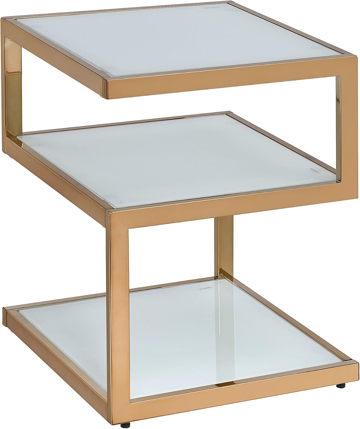 ACME Furniture 81848 Alyea End Table, One Size, Black Glass and Chrome