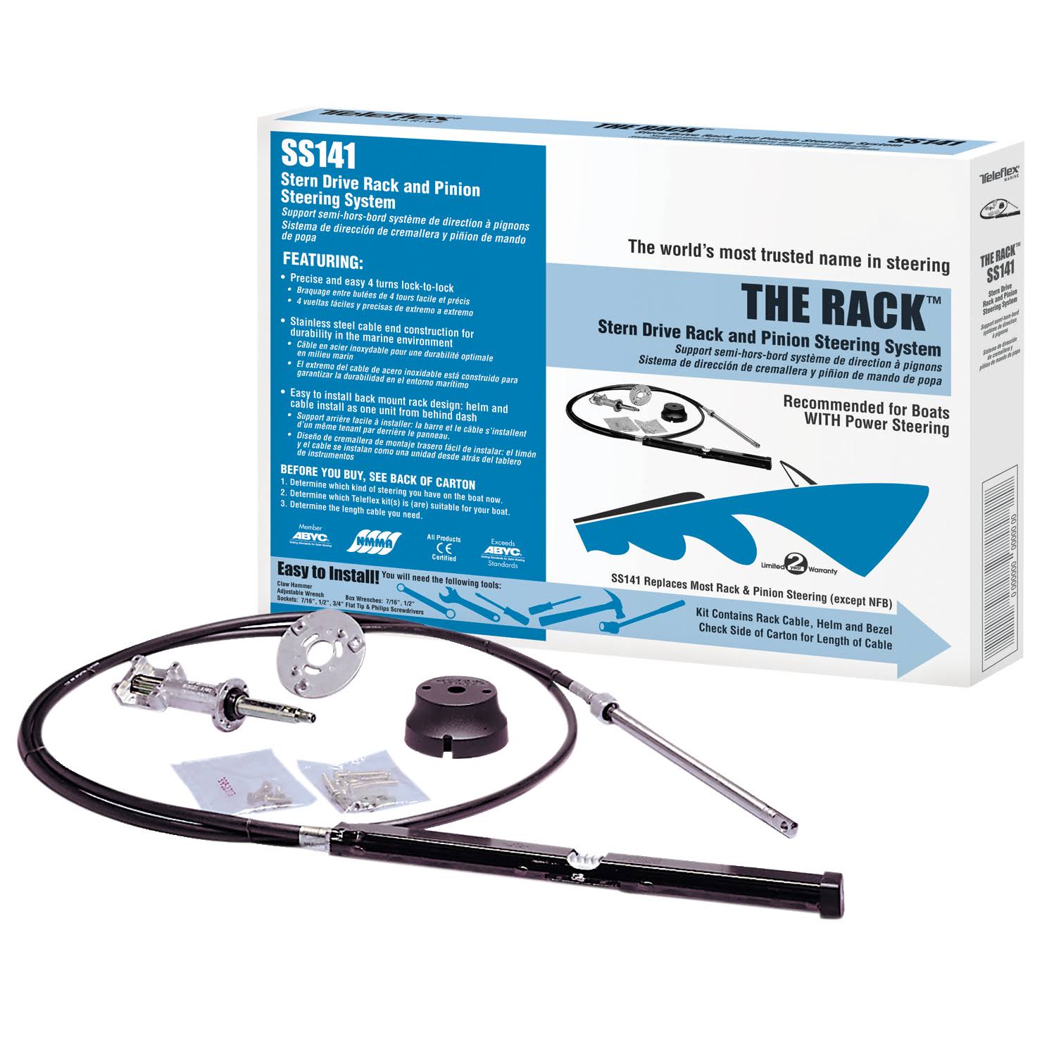 Seastar Solutions SS14117 Rack Steering System 17&