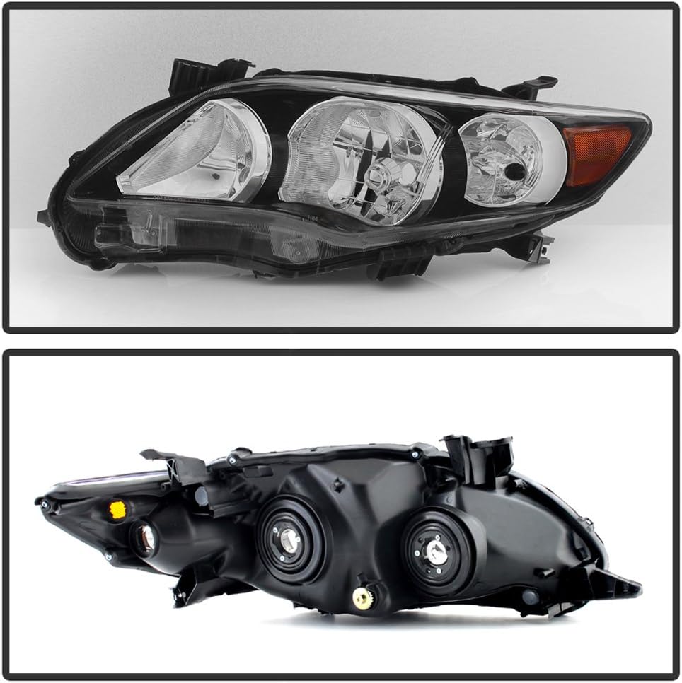 ACANII - For 2011 2012 2013 Toyota Corolla Black Headlights lamps Aftermarket Driver + Passenger Side