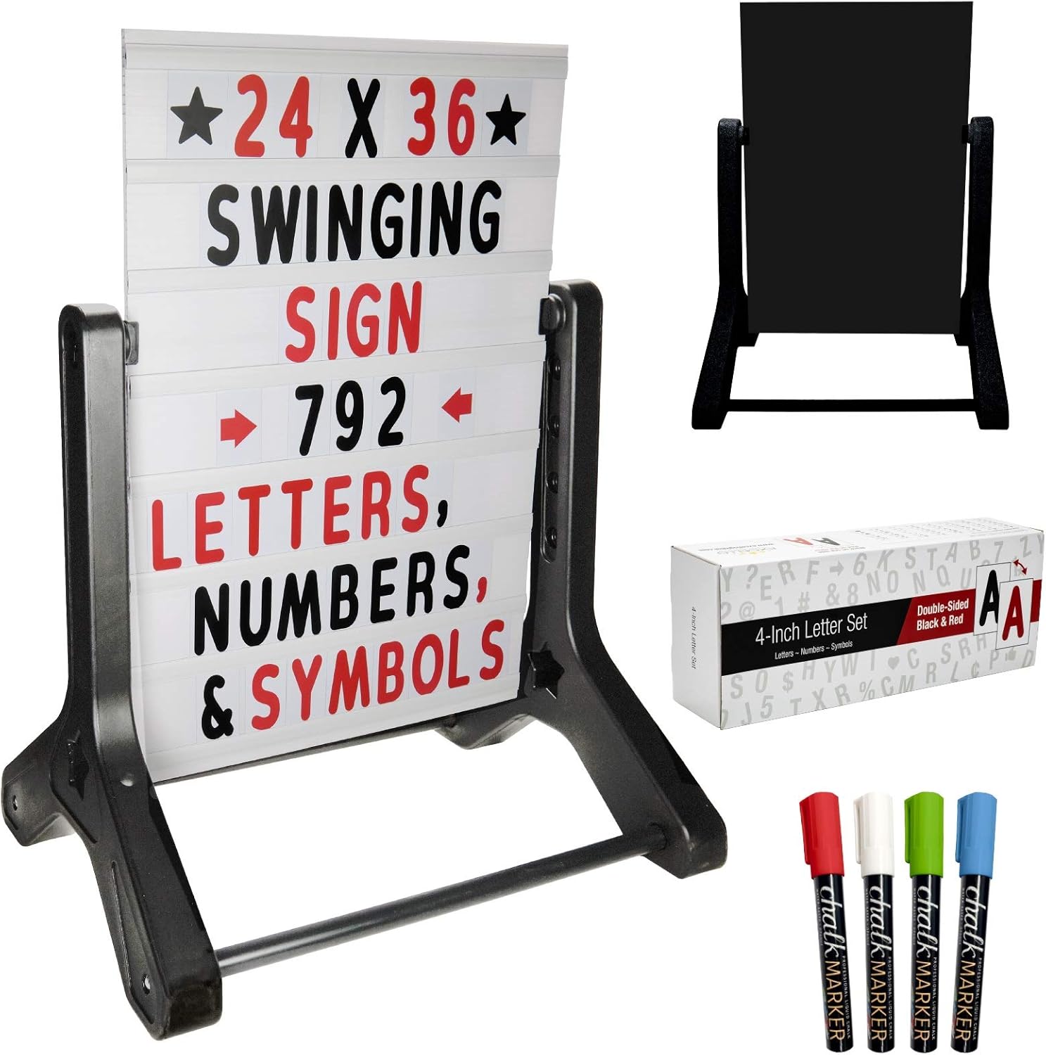 Excello Global Products Swinging Changeable Message Sidewalk Sign: 24