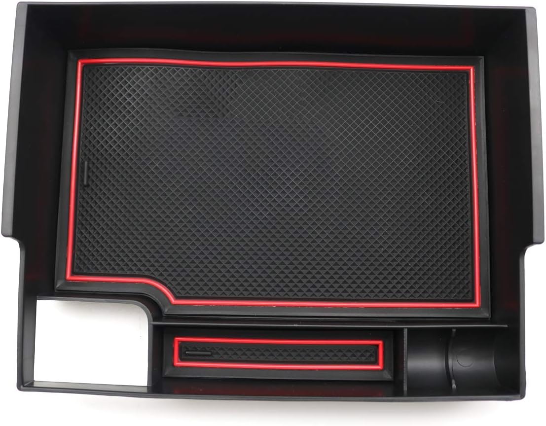 Ruiya Car Center Console Organizer Tray Armrest Storage Box Compatible with 2020 2021 Ford Explorer Insert ABS Materials Car Console Accessory Pallet Container with USB Hole(Storage Box)