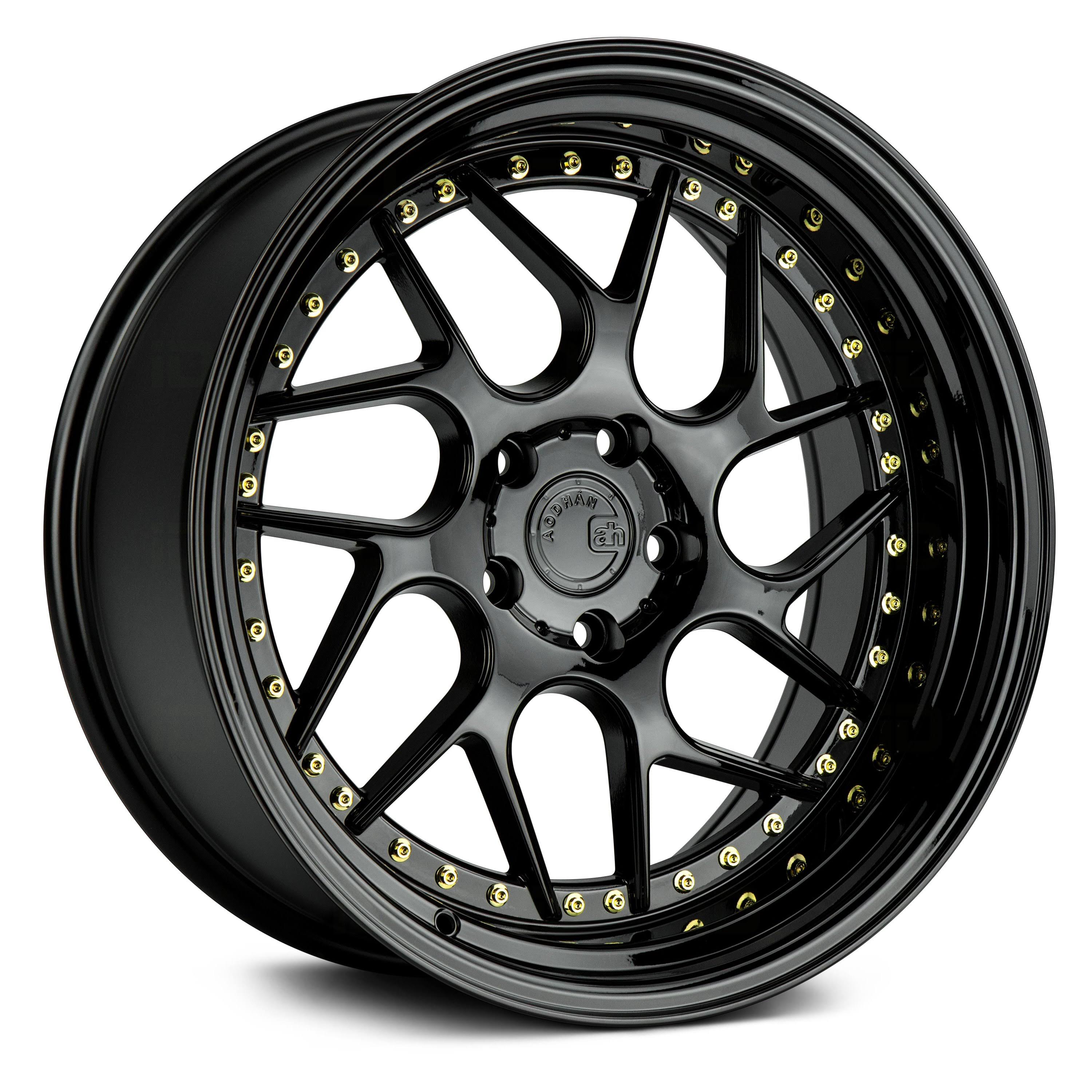 Aodhan - DS01 Gloss Black with Gold Rivets (18x22 x 9.5