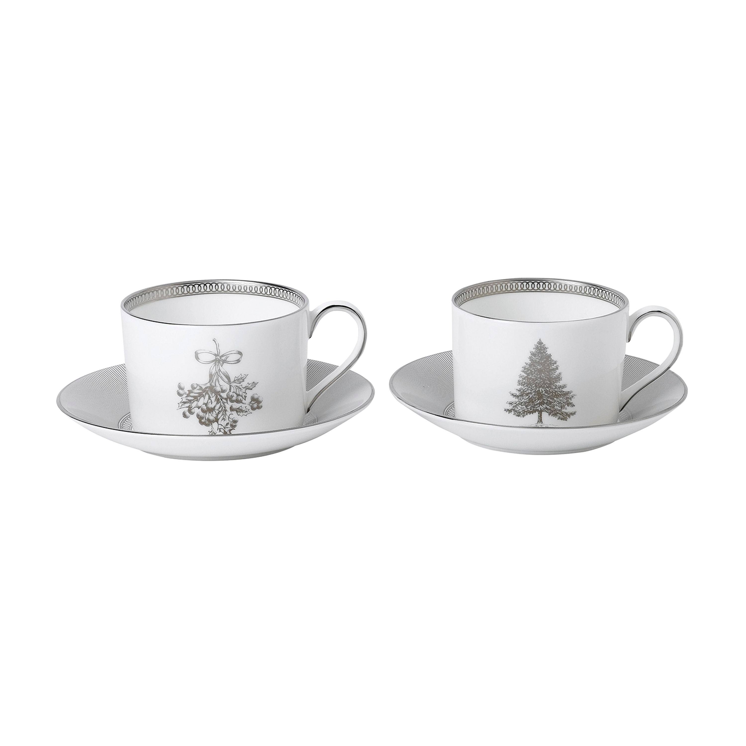 Wedgwood 2020 Winter White Teacup u0026 Saucer Set of 2