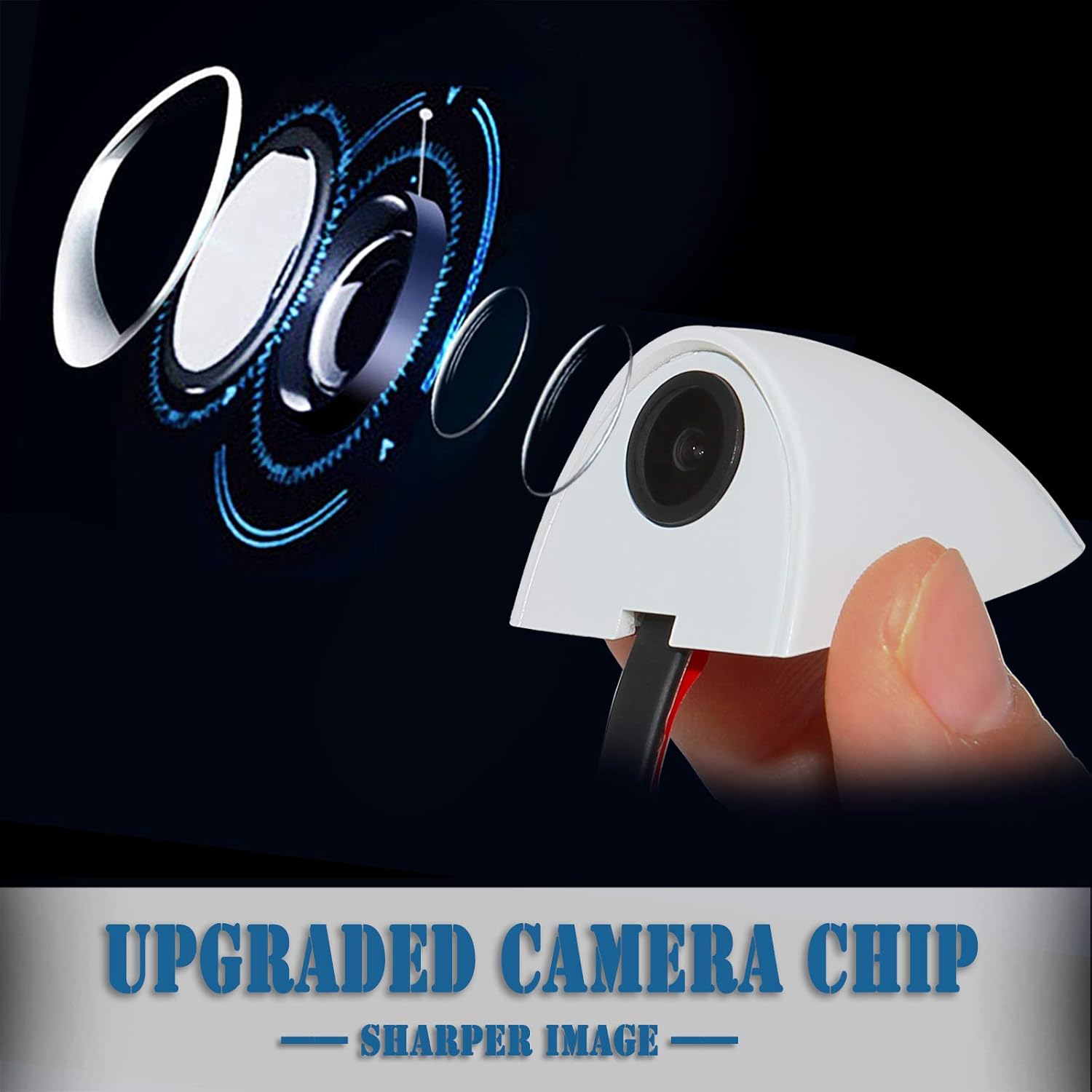 Pair Car Auto Side View Camera, EWAY Mini Side Mount Reverse Mirrored Image Cameras with No Blind Spot Cam Safety for Car Monitor Stereo RCA fits Truck 5th Wheel Camper Trailer - Pack of 2