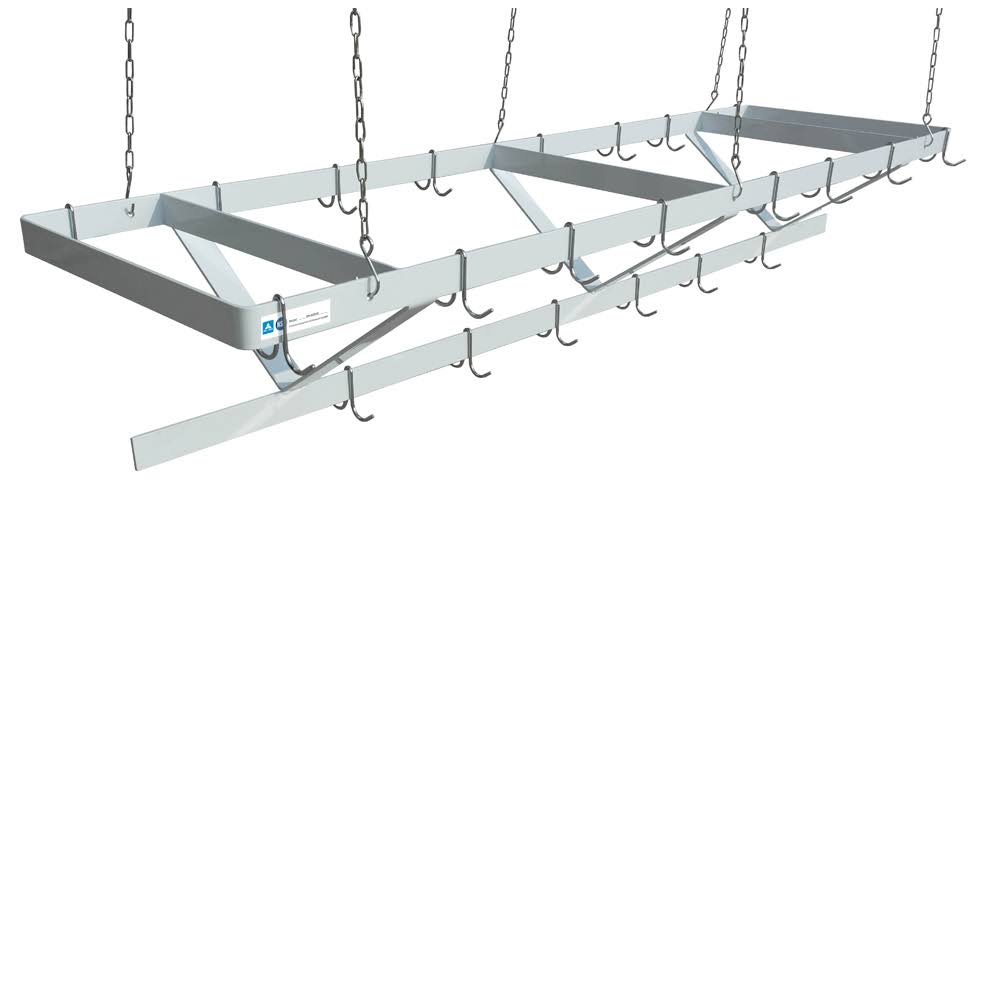 MAXARA Powder Coated Ceiling Mounted Pot Rack with 18 Hooks - 72&prime;&prime;