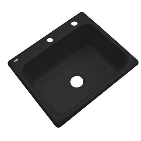 Solidcast 522299 Madison 25x22 L x 22x22 W Kitchen Sink Finish: Black, Faucet Drillings: 2 Hole