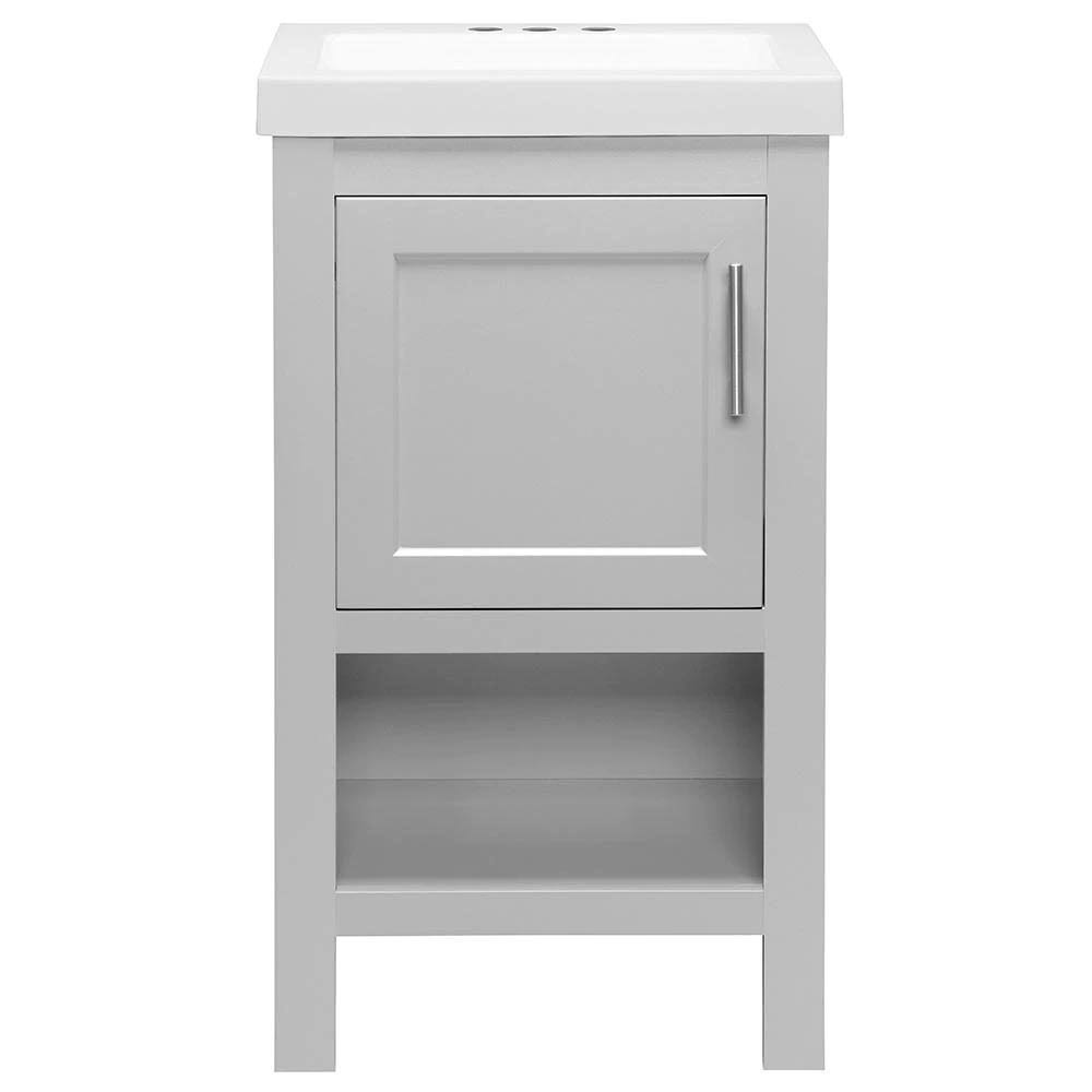 Glacier Bay Spa 18-1/2 in. W Bath Vanity in Dove Gray with Cultured Marble Vanity Top in Whi