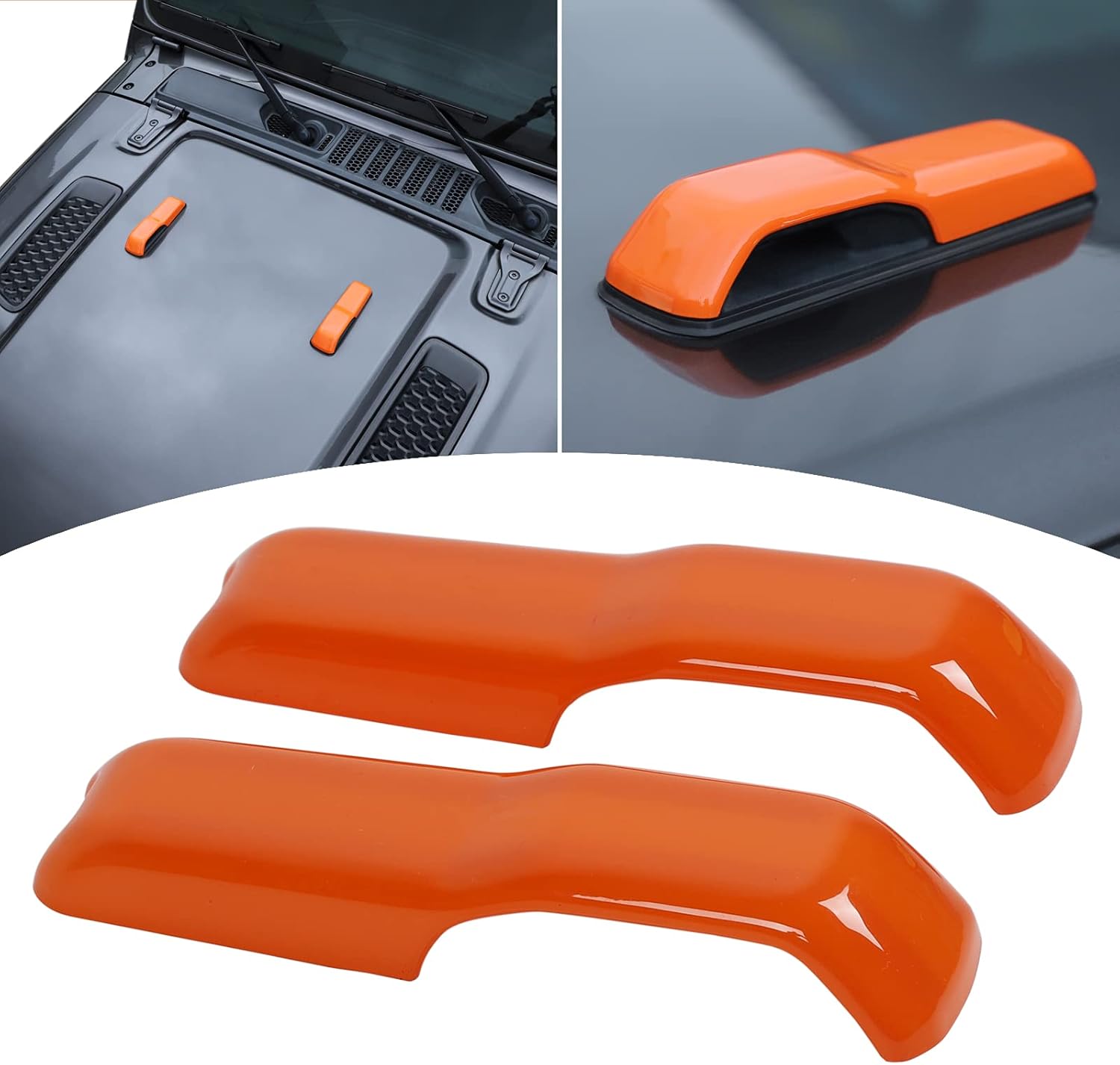 Voodonala Hood Hinge Cover Trim Exterior Accessories Decoration for 2018-2022 Jeep Wrangler JL JLU Sports Sahara Freedom Rubicon Unlimited Gladiator JT 2-Door & 4-Door 2PCS Red(Upgraded Version)