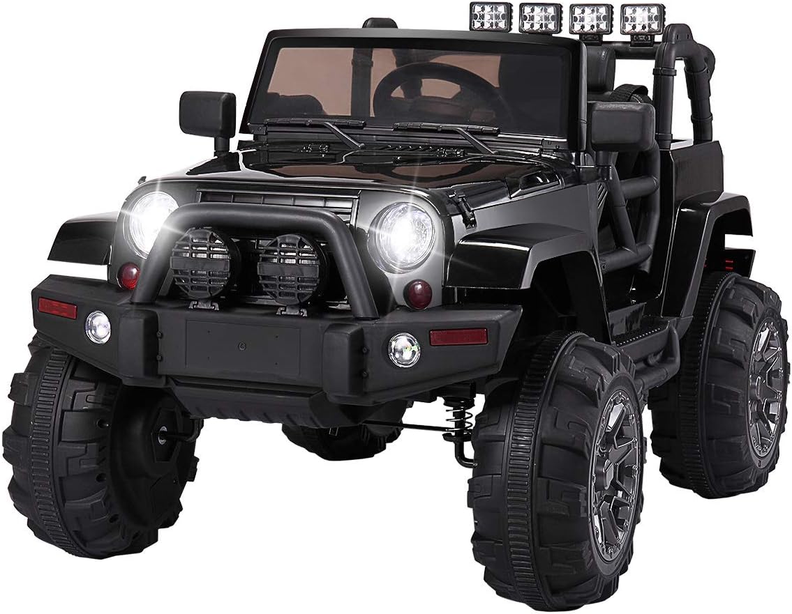 TOBBI Kids Ride on Truck Style 12V Battery Powered Electric Car W/Remote Control Black