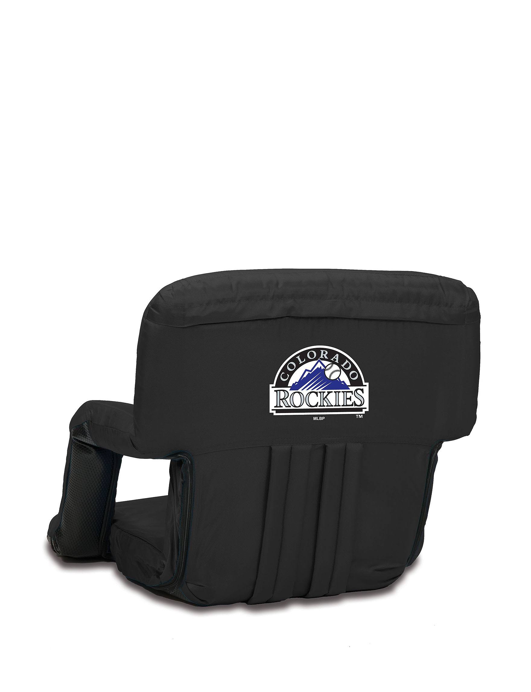 Picnic Time Colorado Rockies Ventura Portable Reclining SEAT, Black