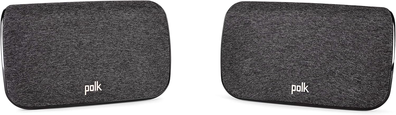 Polk SR2 Wireless Surround Sound Speakers for Select Polk React and Polk Magnifi Sound Bars - Immersive Surround Sound, Easy Set Up, Multiple Placement Options