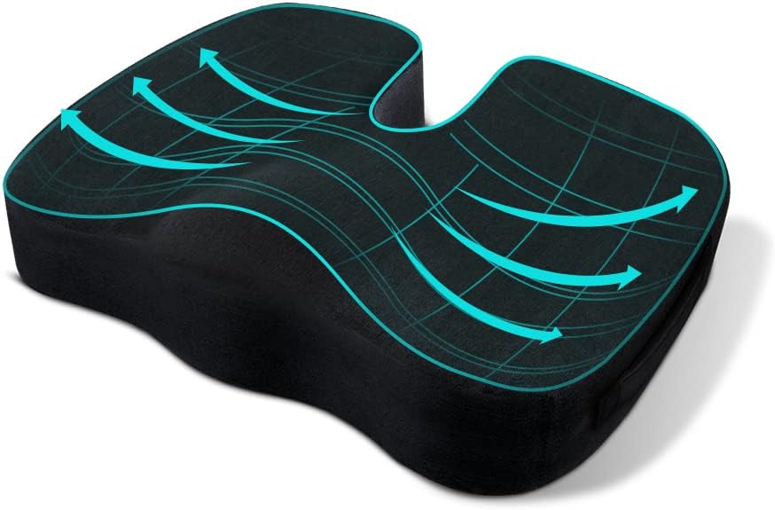 anngrowy Seat Cushion Office Chair Cushion Car Seat Cushion for Back Tailbone Pain Relief Wheelchair Cushions Butt Pillow Cushion Memory Foam Coccyx Cushion for Computer Office Chair Car Seat Driver