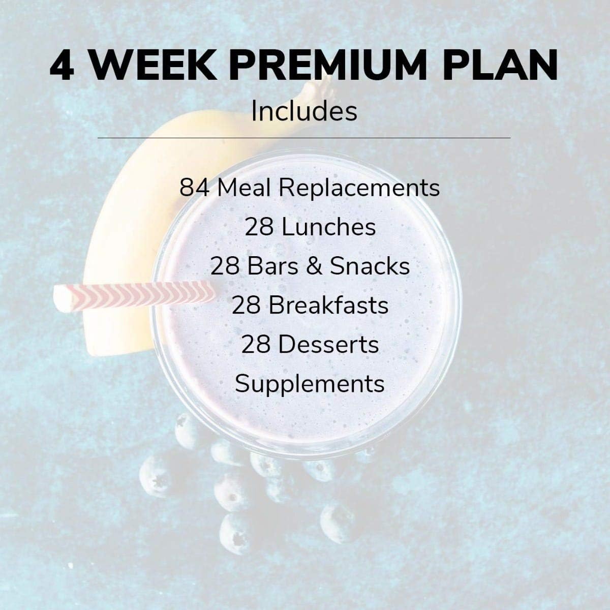 WonderSlim Premium 1 Week Diet Kit 51 Meals - Meal Replacements, Protein Supplements, Snacks, and Desserts