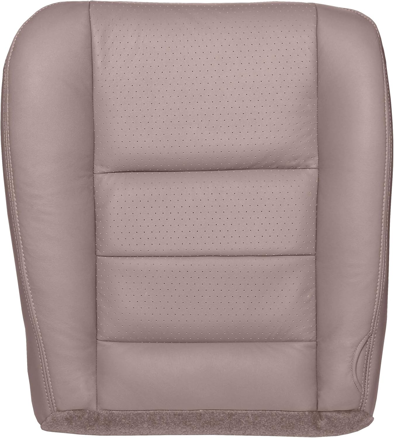 The Seat Shop Driver Bottom Replacement Perforated Leather Seat Cover - Medium Flint Gray (Compatible with 2002-2007 Ford F250 and F350 Lariat Crew Cab)