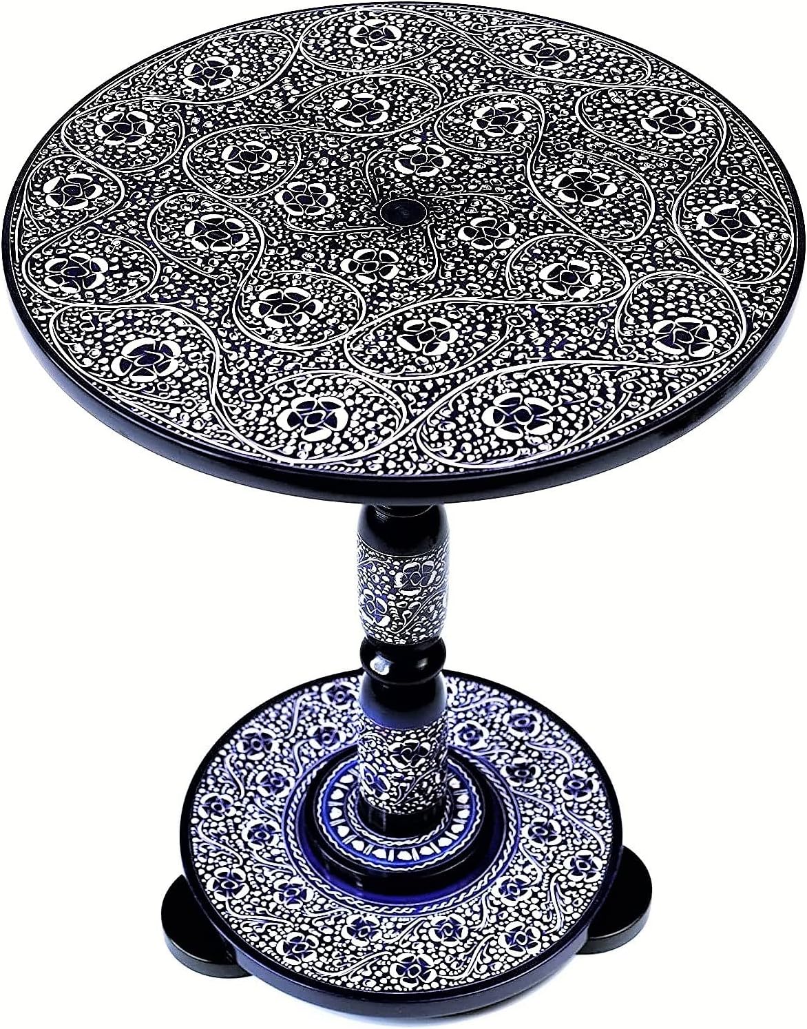 Hand-Crafted Round Side Accent Table for Living Room or End Table for Bedroom by EXCESSORIZE THAT - Bohemian Red (19