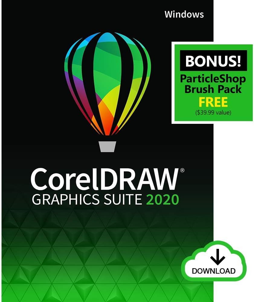 CorelDRAW Graphics Suite 2020 | Graphic Design, Photo, and Vector Illustration Software | Amazon Exclusive includes Free ParticleShop Brush Pack [PC Download] [Old Version]