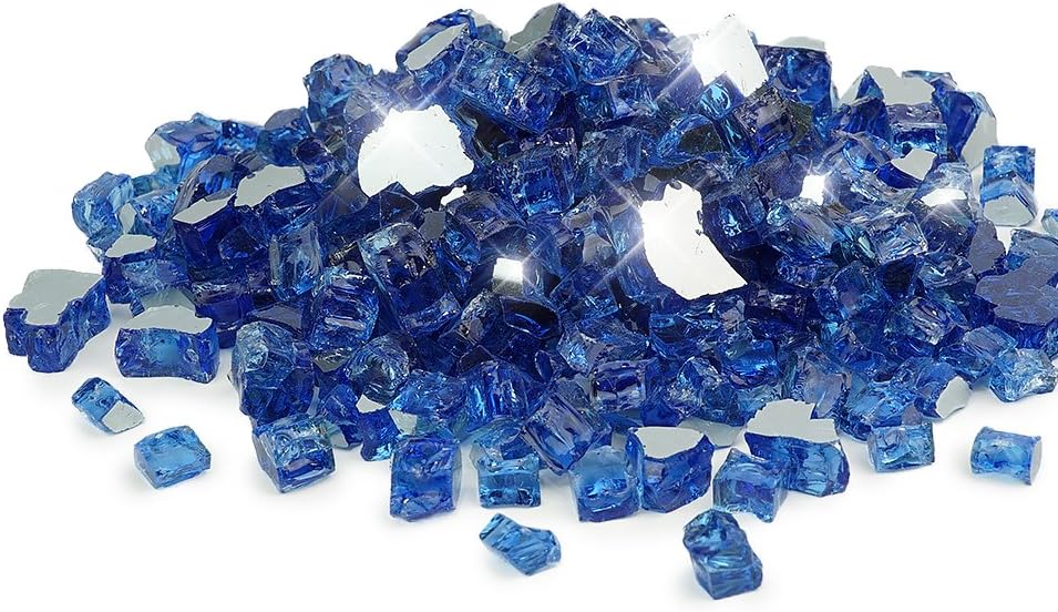 Golden Flame 20-Pound Fire Glass 1/2 Pacific Blue Reflective