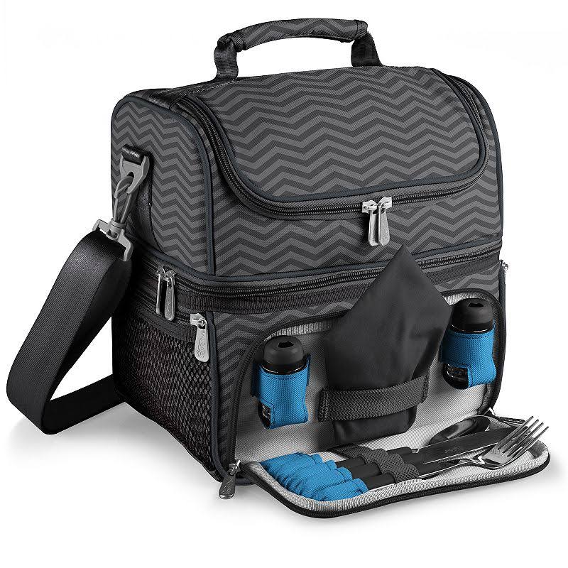 Picnic Time Pranzo Lunch Tote, Grey/Black