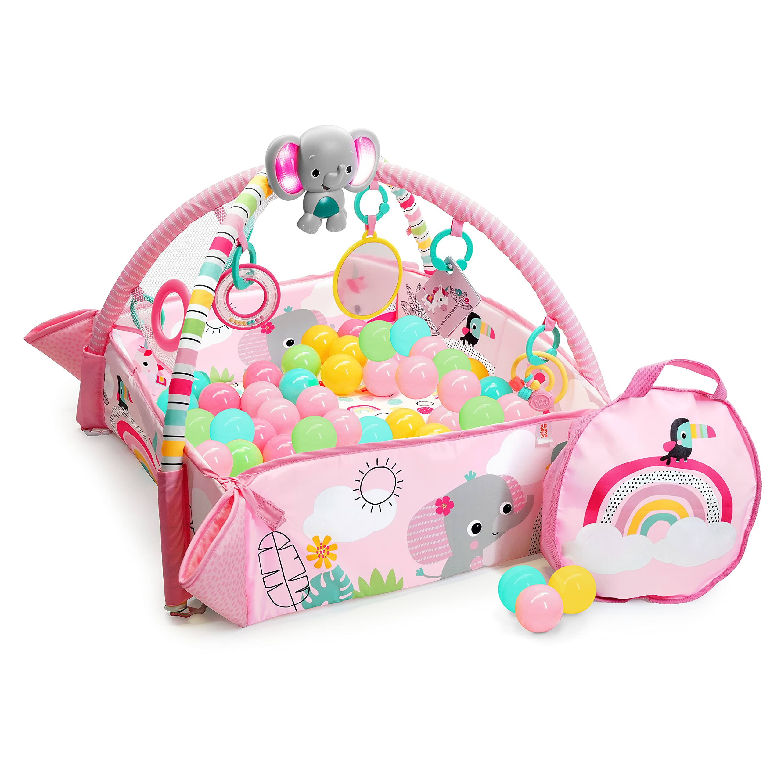 Bright Starts 5-in-1 Your Way Ball Play Activity Gym u0026 Ball Pit, Rainbow Tropics