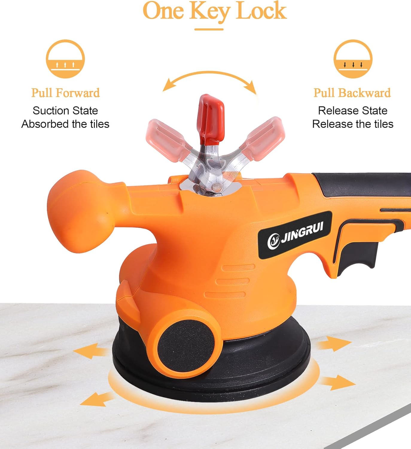 YJINGRUI Tile Vibrator 2000mA 12,000VPM Hand-held Tile Tiling Machine Tile Tiler Upgrade Adsorption Lock Design Li-On Rechargeable (2Battery)