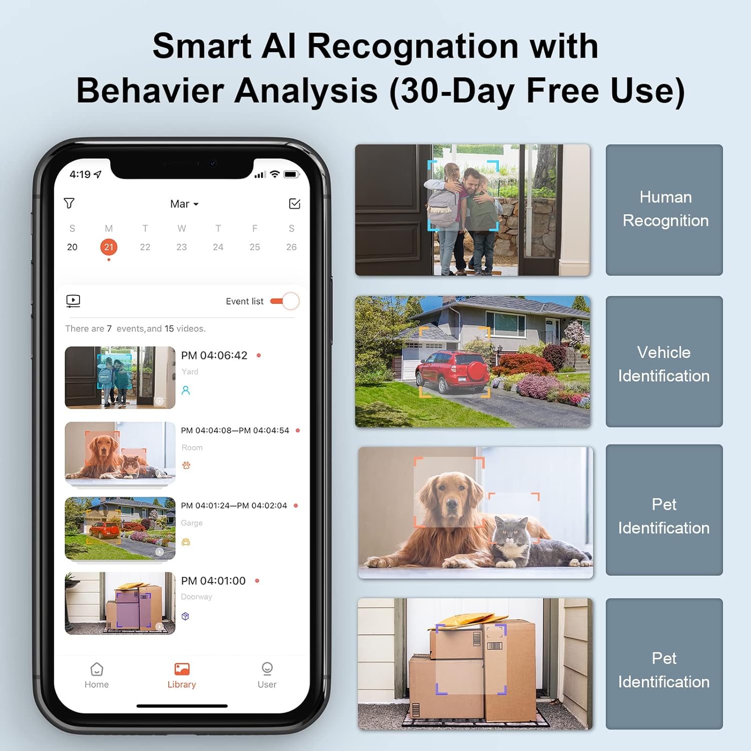 4MP Wireless Security Camera Outdoor: NGTeco WiFi IP Battery Powered Cam for Home Surveillance System with AI Motion Detection, Color Night Vision, Activity Zone, 2 Way Audio, Siren, Waterproof