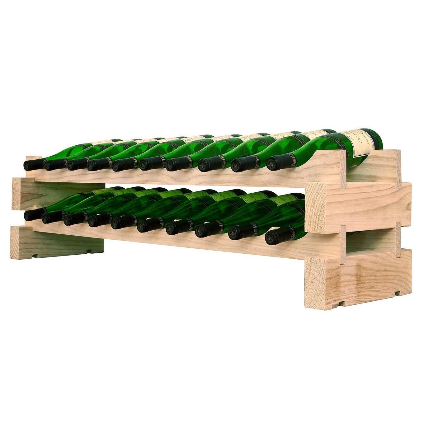 Epicureanist EP-4472-20 Natural 2 x 10 Bottle Modular Wine Rack