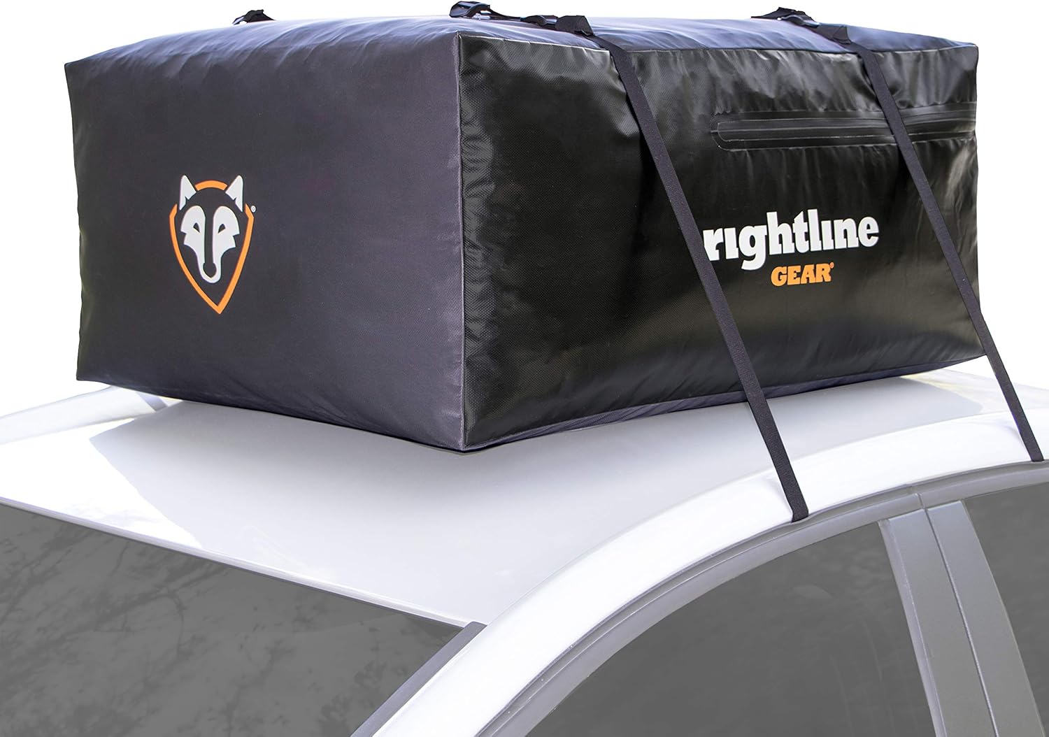 Rightline Gear Sport Jr Car Top Carrier, 10 cu ft Sized for Compact Cars, 100% Waterproof Zipper, Attaches With or Without Roof Rack