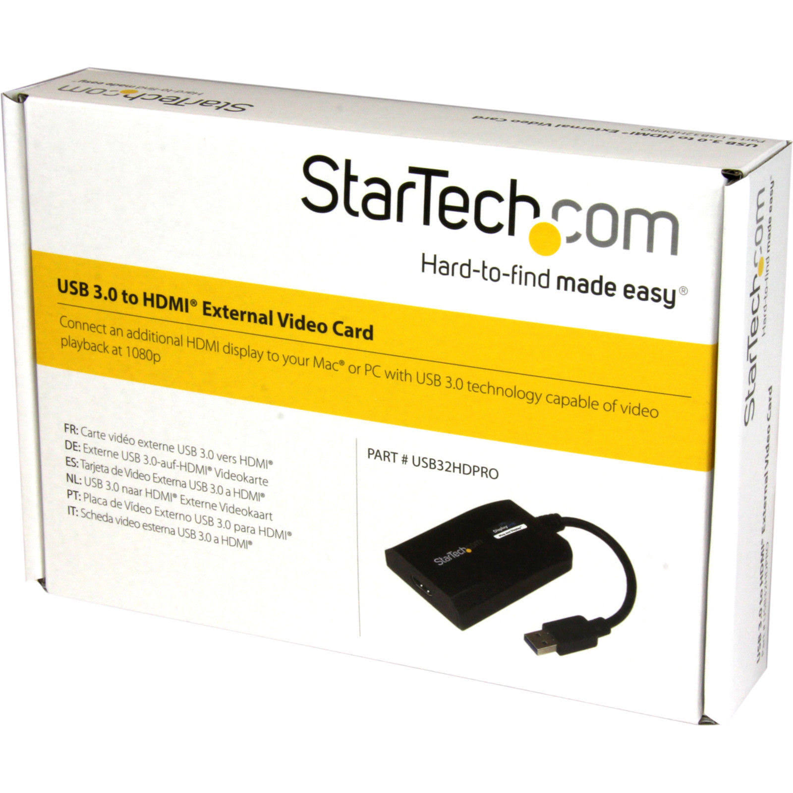 StarTech.com USB 3.0 to HDMI DisplayLink Certified 1920x1200 MultiMonitor Graphics Supports Mac u0026 Windows (USB32HDPRO) Exter