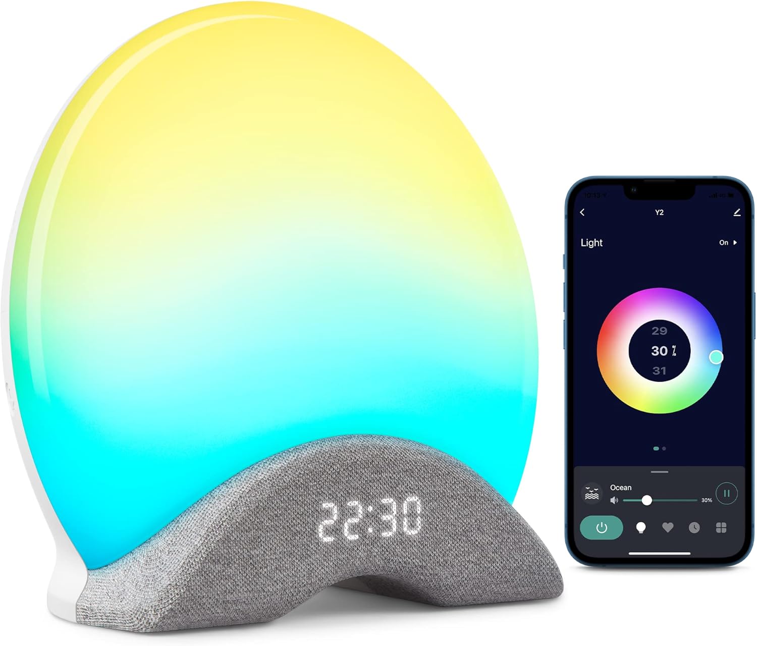 LaView Smart White Noise Machine,App Control Sleep Sound Machine Night Light 25 Relaxing Sounds and 8 Rhythm Modes,Sunrise Wake Up Light,Smart Alarm Clock for Kid/Adult,Work with Alexa