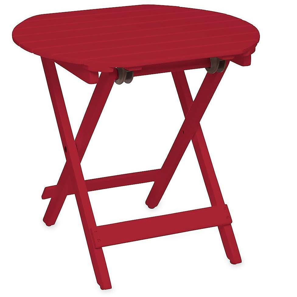 Plow u0026 Hearth - Eucalyptus Wooden Adirondack Side Table, Red
