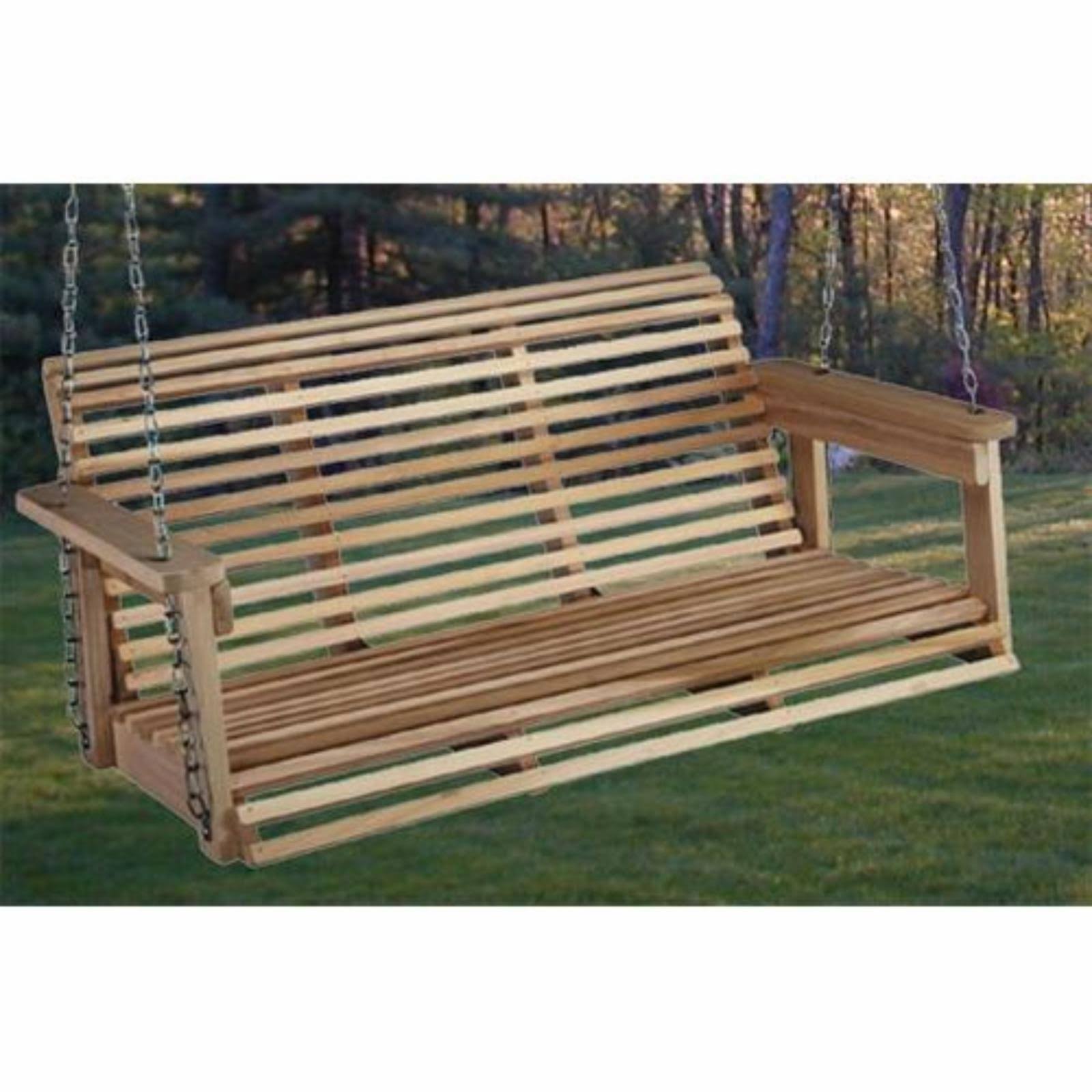 Beecham Swing Co. Rolled Back 4 ft. Wood Porch Swing