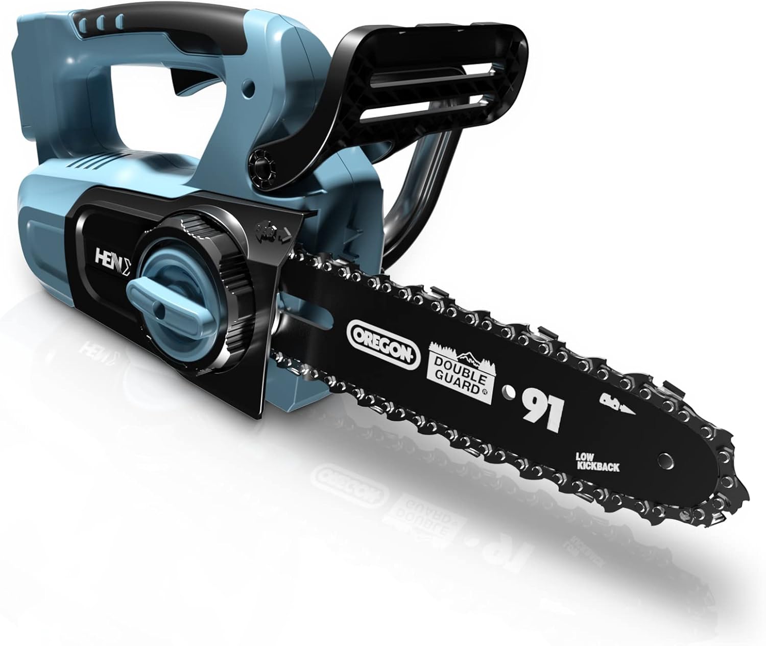 HENX 8-Inch Cordless Chain Saw 20V Max Lithium-ion, Tool-Free Chain Tensioning System, Chain Kickback Brake, 2.0 AH Battery Included